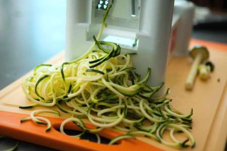 spiralizing zucchini