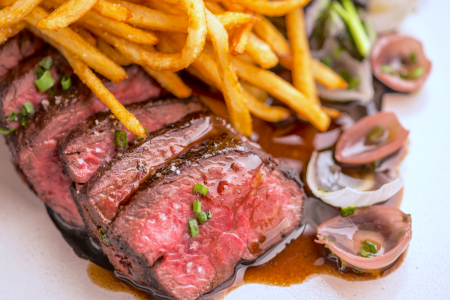 steak frites with balsamic