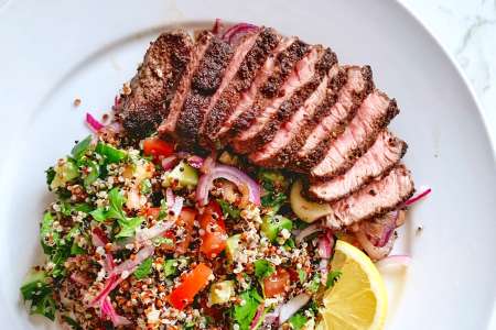 steak with quinoa