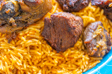 suya and jollof rice