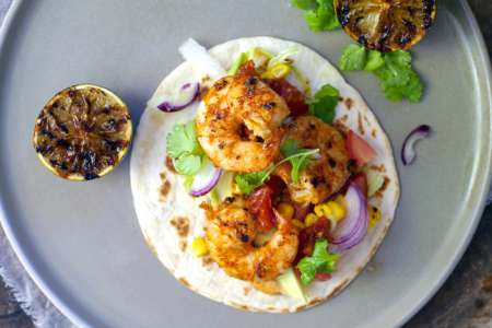 taco with coconut shrimp