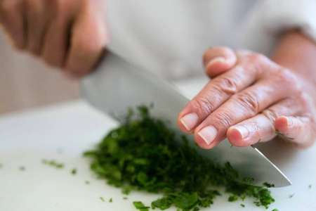 chopping chives