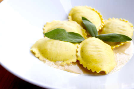 three cheese round ravioli