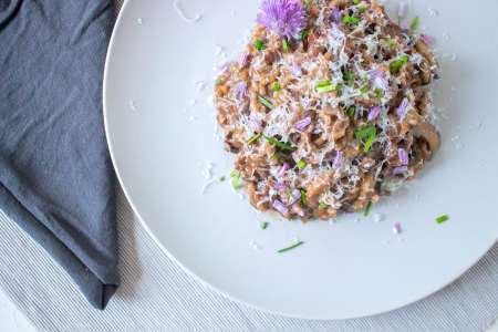 vegetarian risotto with wild mushrooms