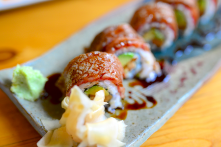 wagyu beef and lobster sushi rolls