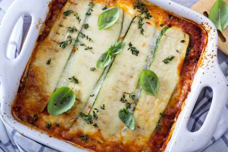 zucchini lasagna with turkey sauce