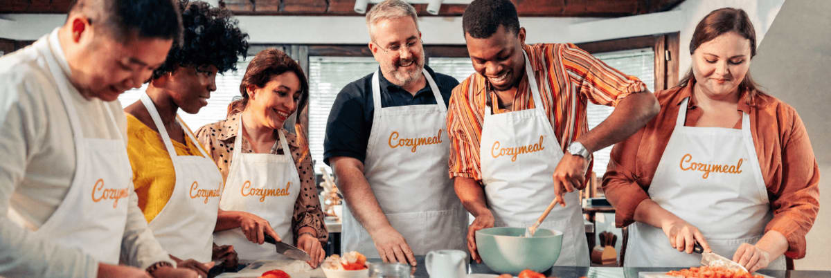 Team cooking together