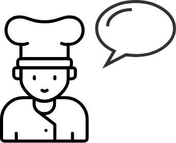 Chef icon with thought bubble