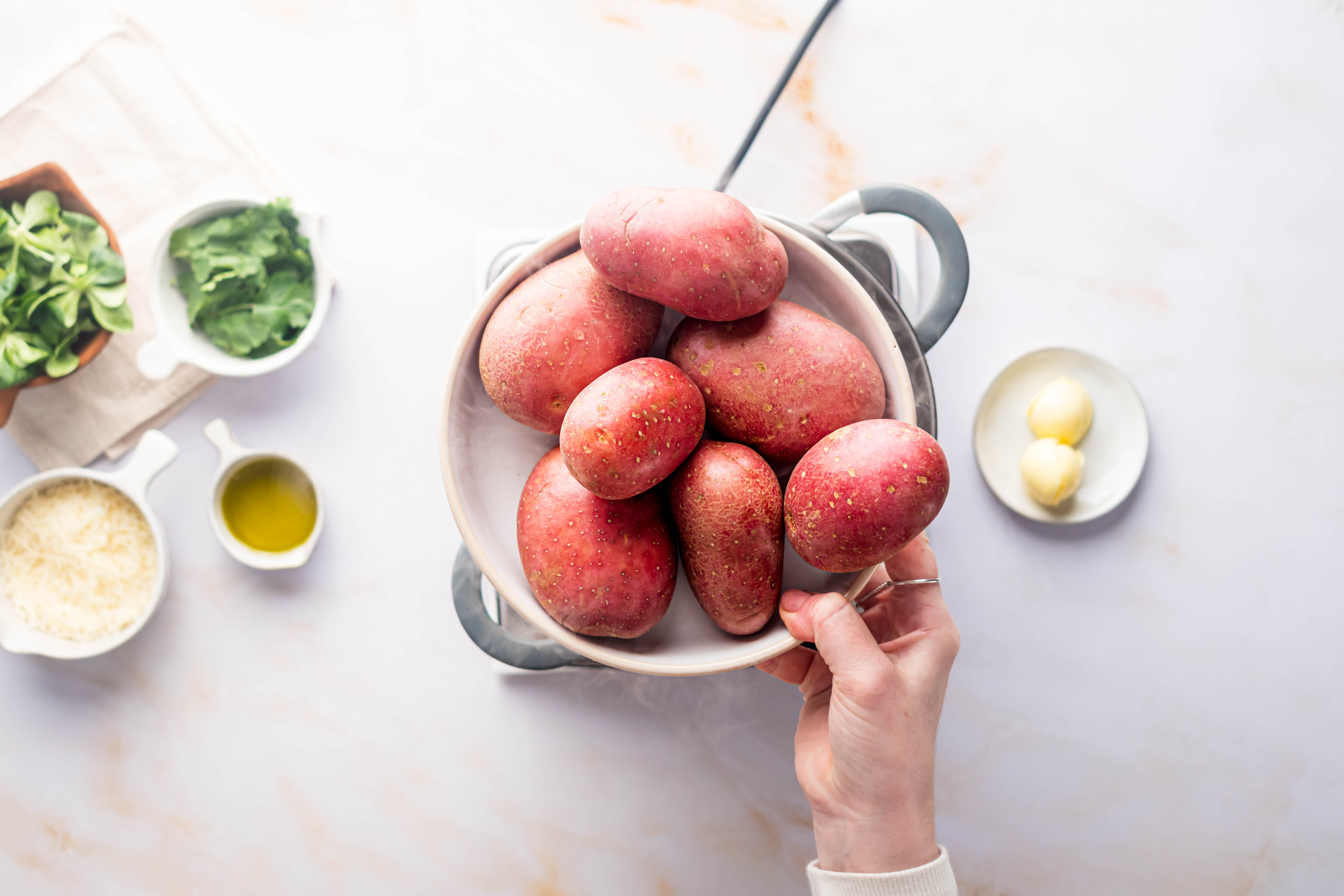 boiled red potatoes