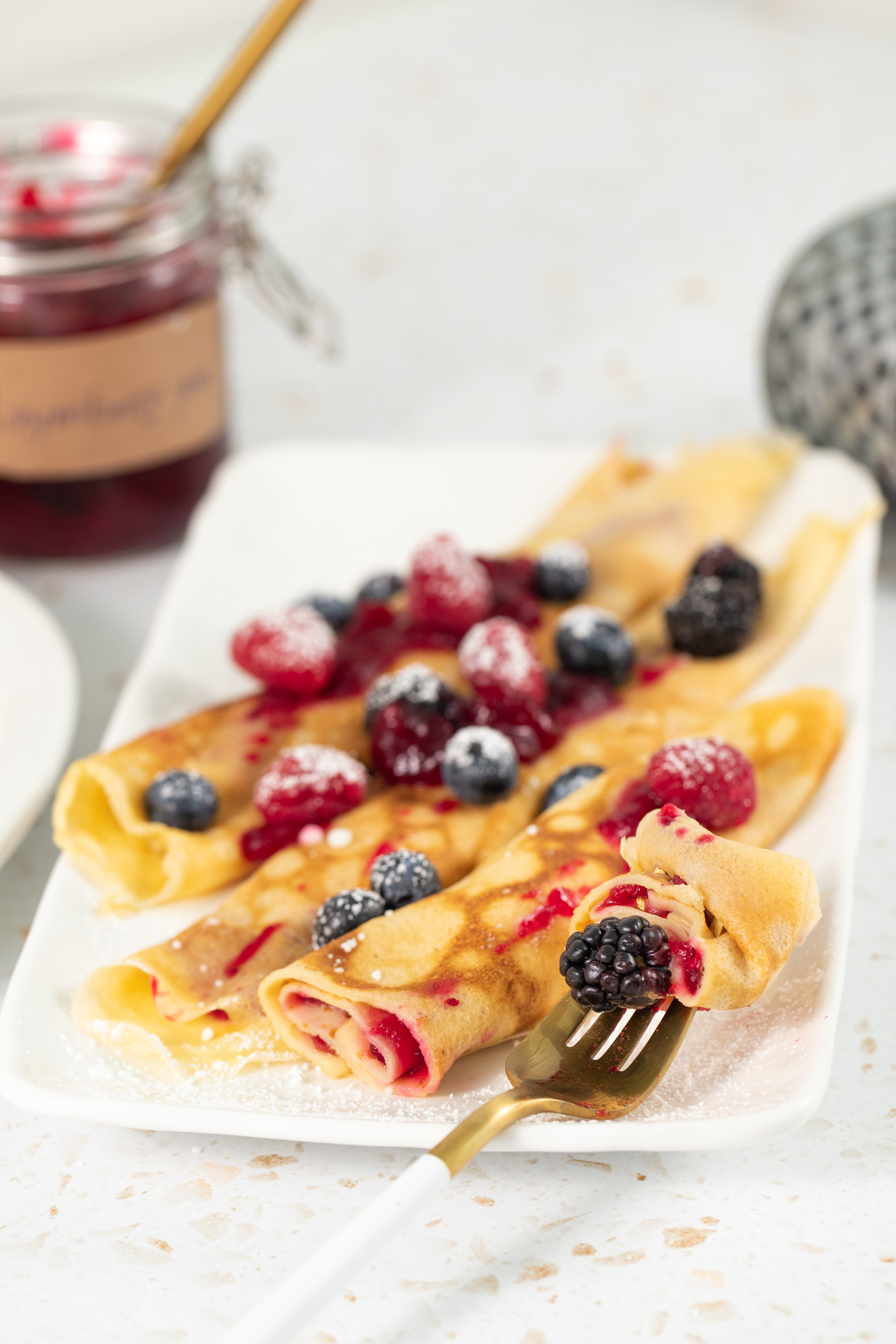 swedish mini-pancakes + berries - Adoring Kitchen