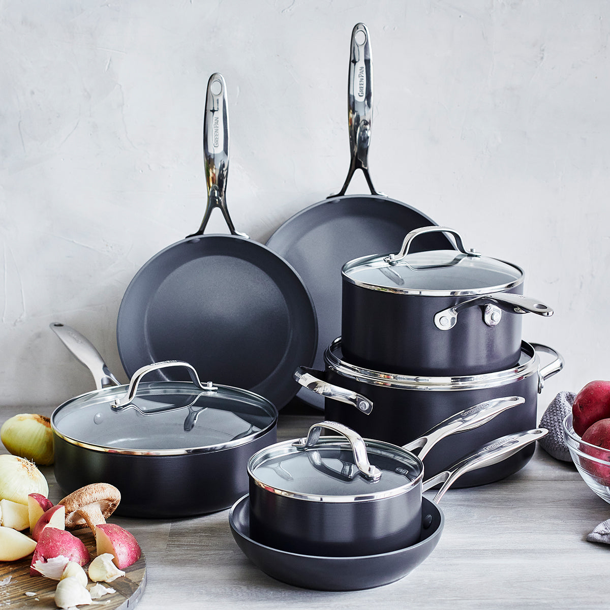 8 Piece Luxe Cookware Set, Non-Stick Ceramic Coating, Oven & Dishwasher  Safe
