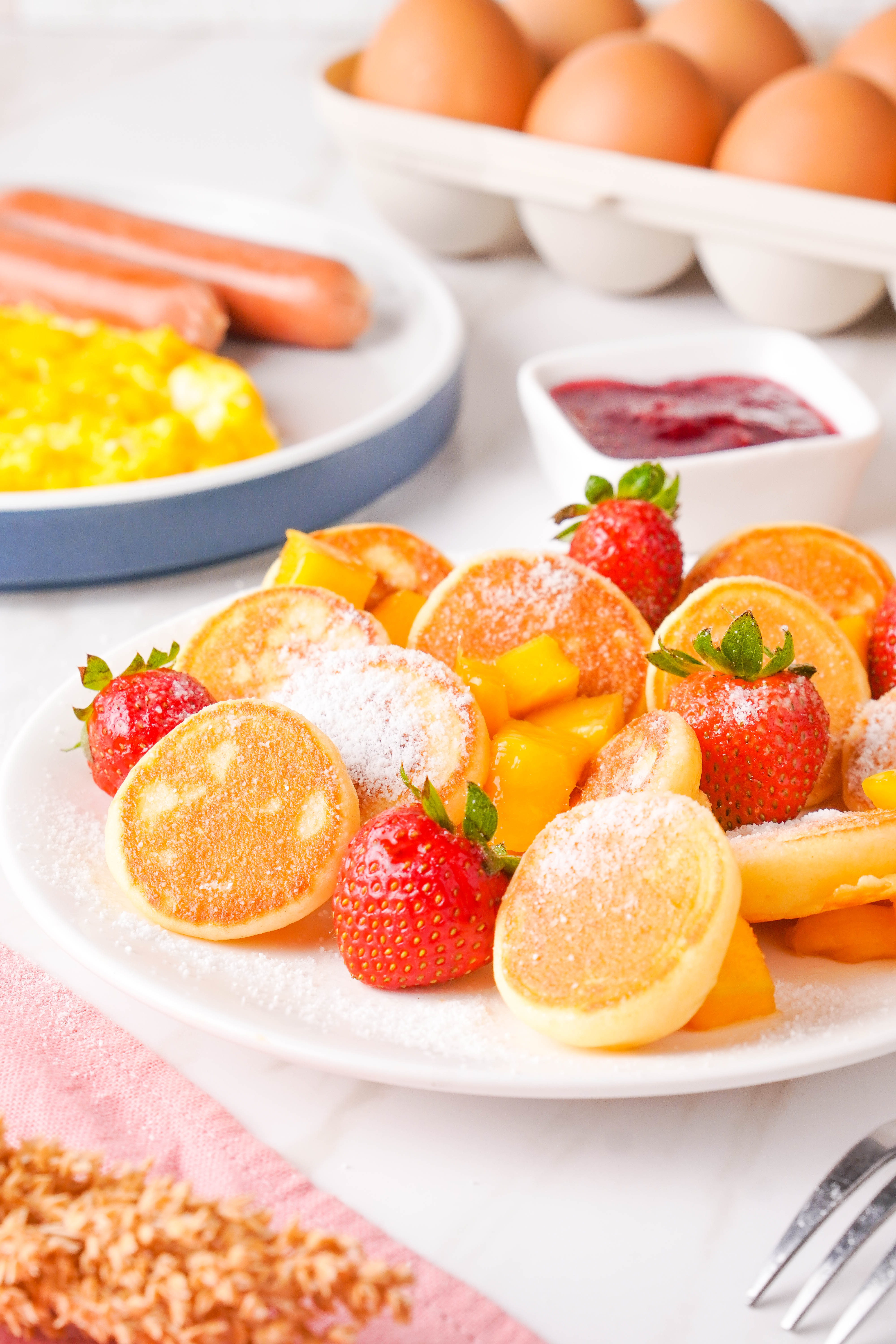 Mini Pancakes with Fresh Fruit