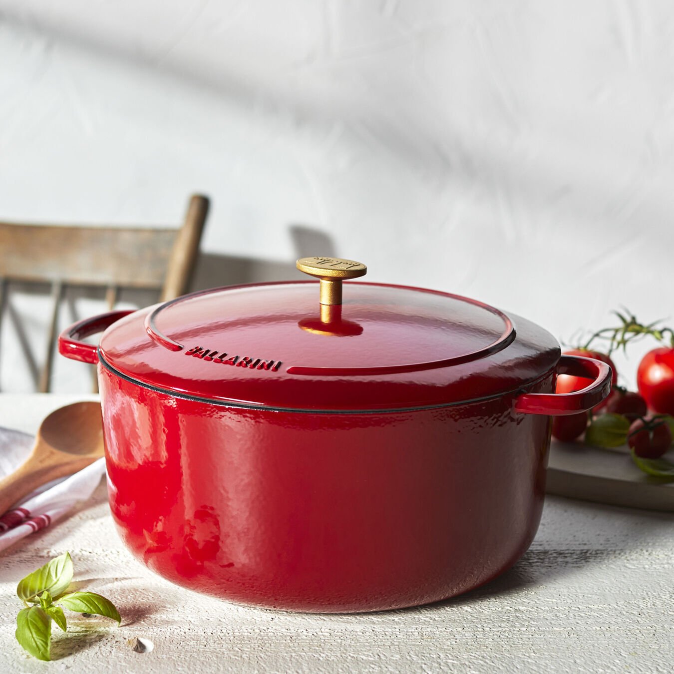 Ballarini Bellamonte Cast Iron 7.5-qt Round Dutch Oven - Pomodoro Red 