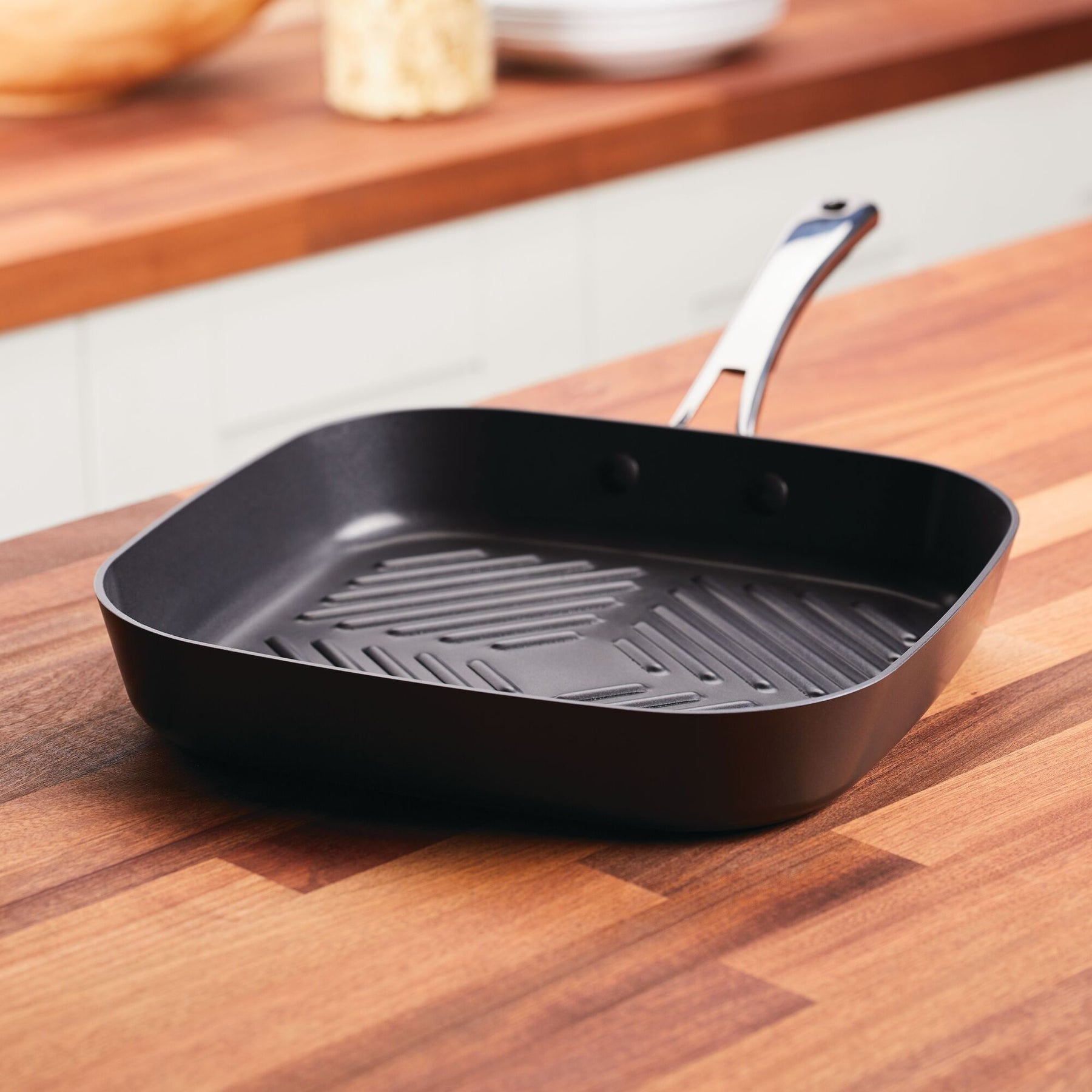 Anolon Advanced Home Hard-Anodized Nonstick Deep Square Grill Pan, 11-Inch