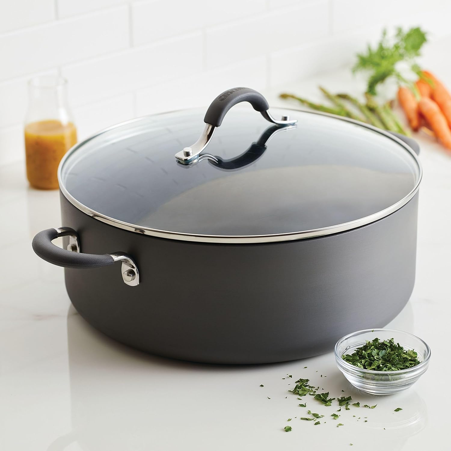 Circulon Radiance Hard-Anodized Nonstick Wide 10 qt Stockpot - Gray