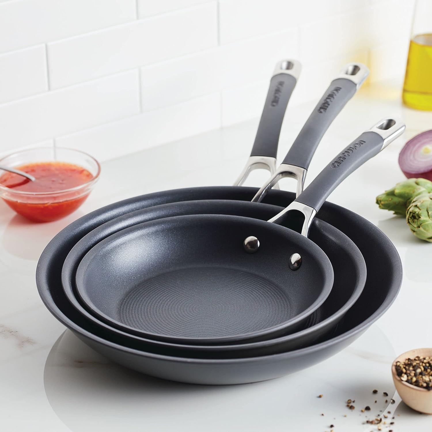 Circulon 12 Radiance Hard-Anodized Nonstick Covered Deep Skillet