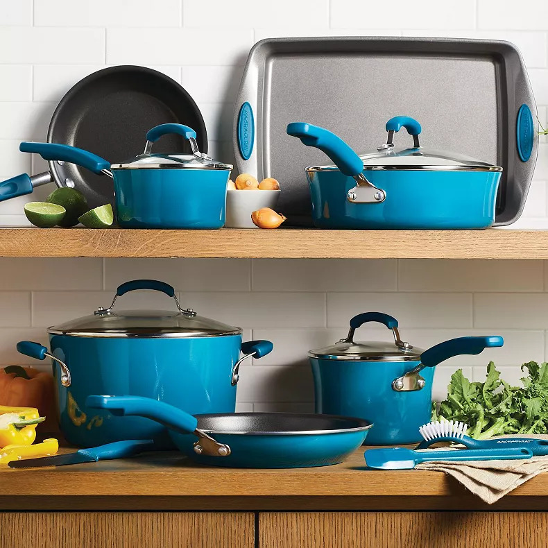 Classic Brights 14-Piece Hard Anodized Cookware Set