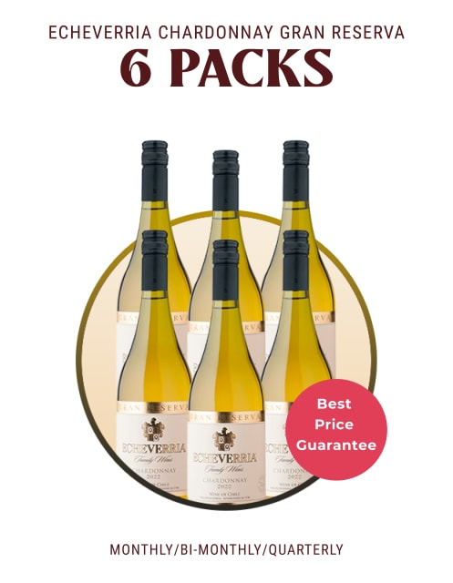 6 Bottles of Echeverria Chardonnay Gran Reserva - Delivered every 1, 2 or 3 Months