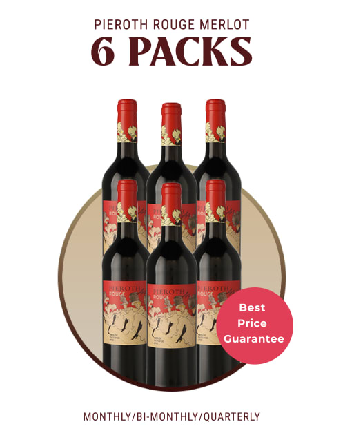 6 Bottles of Pieroth Rouge Merlot - Delivered every 1, 2 or 3 Months