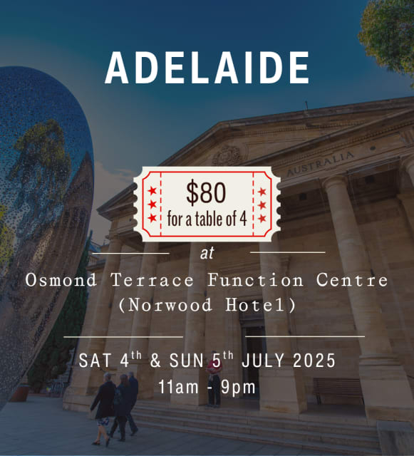 Adelaide Wine Tasting - Osmond Terrace Function Centre Sat/Sun 4th and 5th July