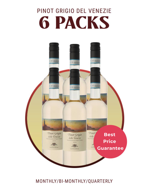 6 Bottles of Pinot Grigio Del Venezie - Delivered every 1, 2 or 3 Months