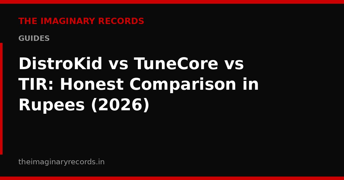 DistroKid vs TuneCore vs TIR: Honest Comparison in Rupees (2026)