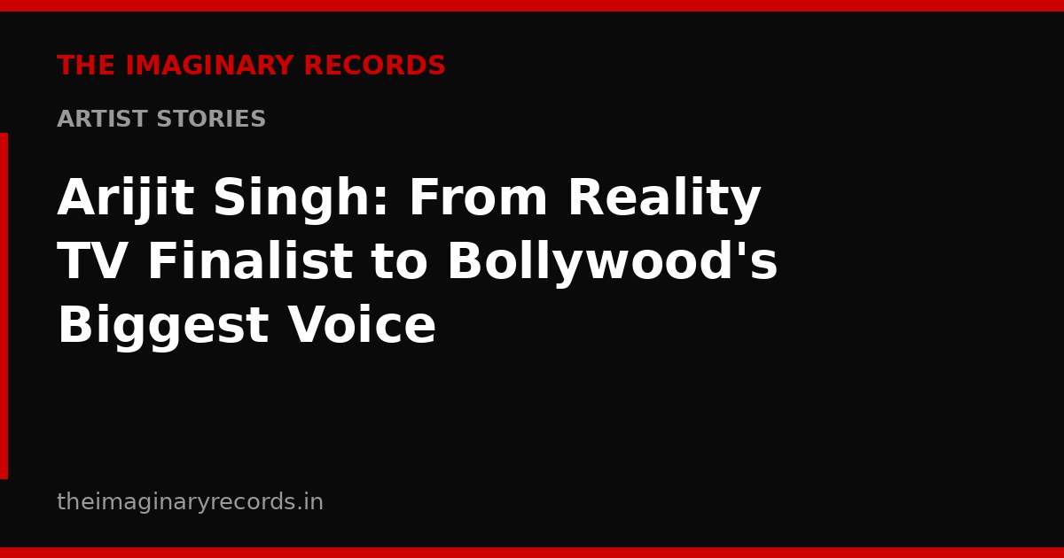 Arijit Singh: From Reality TV Finalist to Bollywood's Biggest Voice