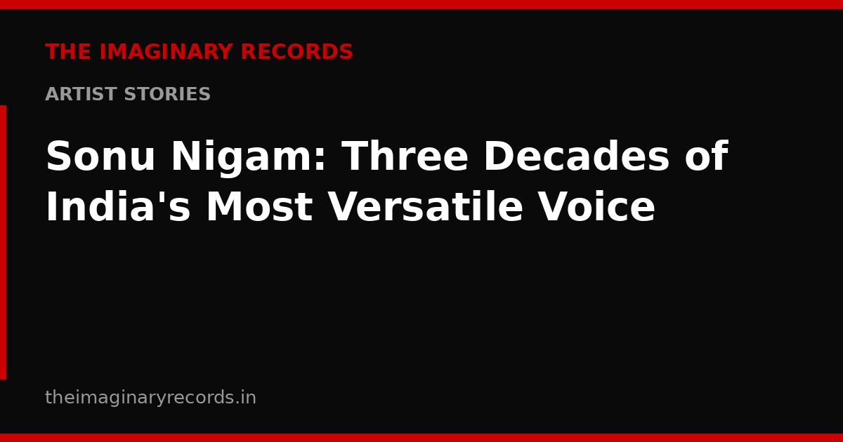 Sonu Nigam: Three Decades of India's Most Versatile Voice