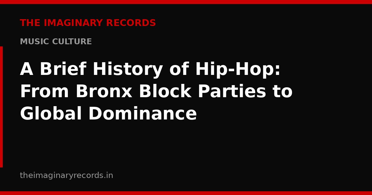 A Brief History of Hip-Hop: From Bronx Block Parties to Global Dominance