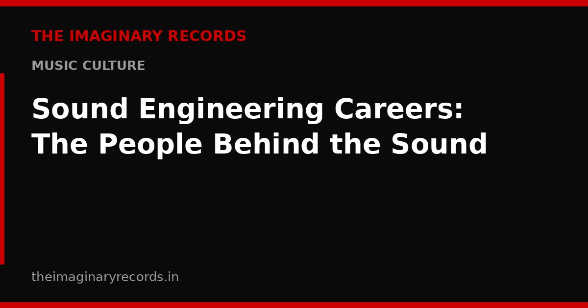 Sound Engineering Careers: The People Behind the Sound
