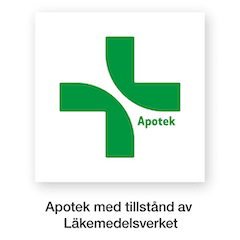 Symbol apotek med tillstånd av Läkemedelsverket 
