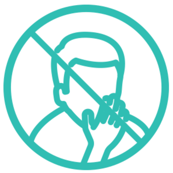 Berührungen im Gesicht vermeiden