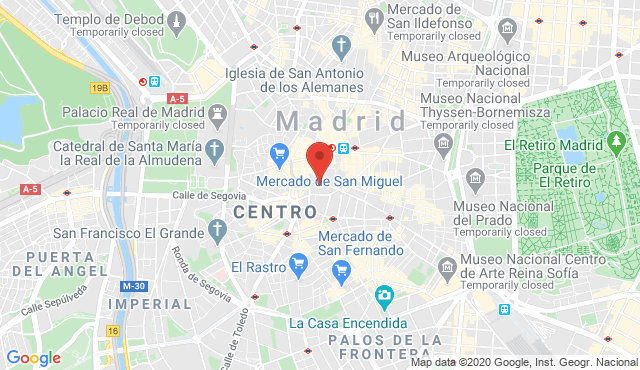 B amp B Hotel Madrid Centro Plaza Mayor - Static Map Colored 21168