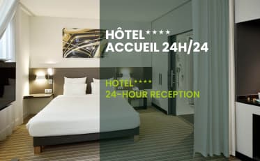 Moderna camera d'albergo B&B HOME con letto matrimoniale e bagno a vista con reception aperta 24 ore su 24