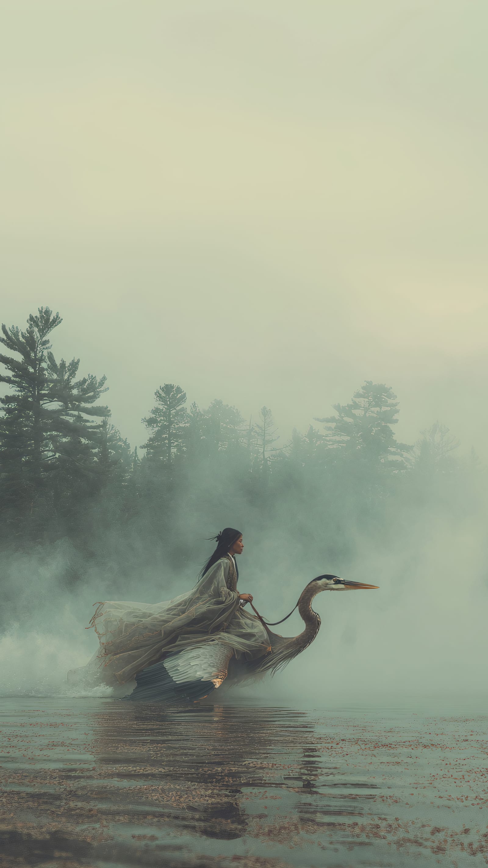 In_the_remote_lake_regions_to_the_north__it_was_rare_to_catch_a_glimpse_of_the_giant_domesticated_herons_that_silently_roamed_the_misty_waters_for_the_local_fishing_industry._The_Brigadoon_Dispatch_AI.jpeg