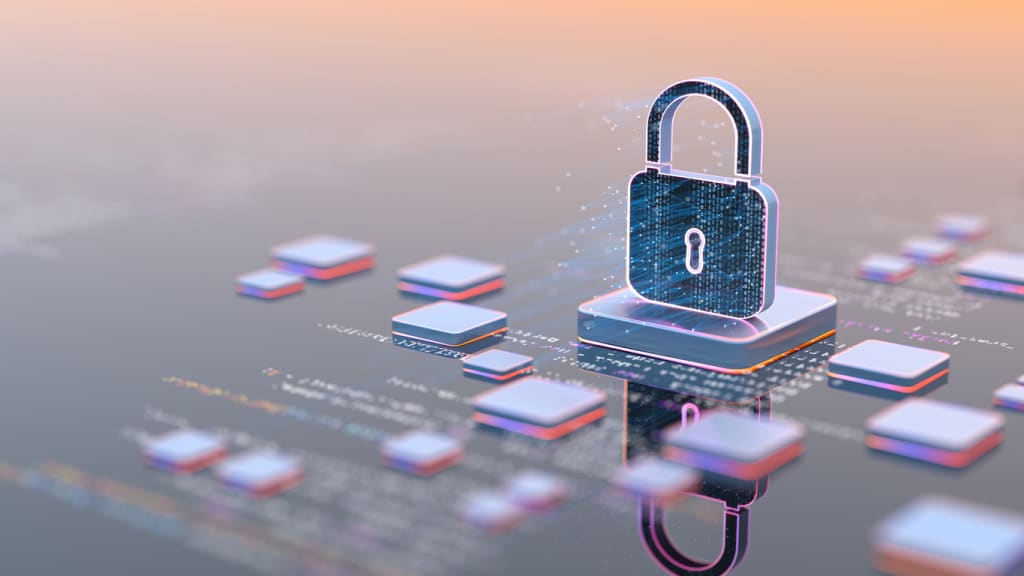 Symbolic digital padlock made from code 