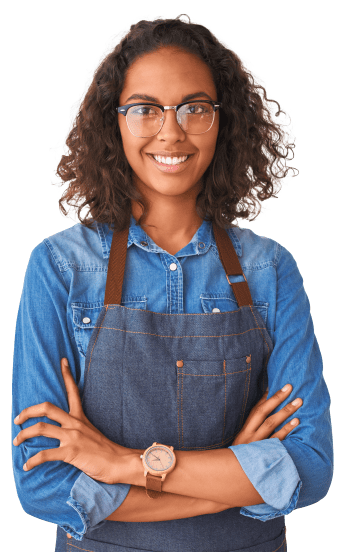 Woman smiling with arms crossed