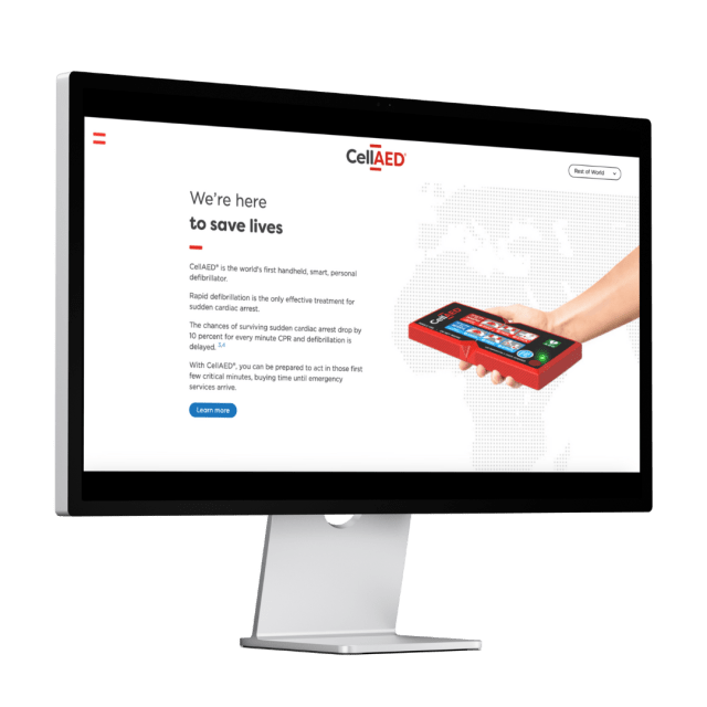 CallAED we're here to save lives site on computer screen