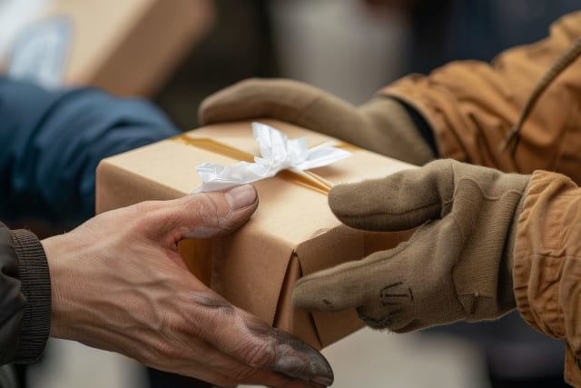 Giving a donation to another