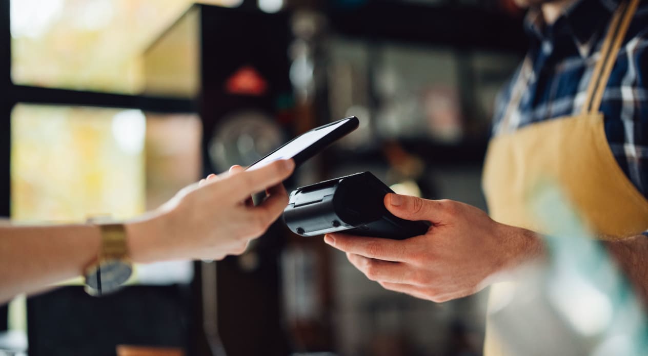 Paying with phone at point of sale system