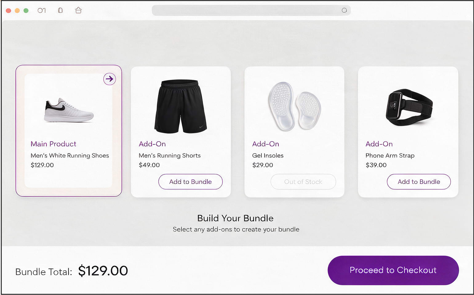 Sneaker bundled with accessories as a configurable product package