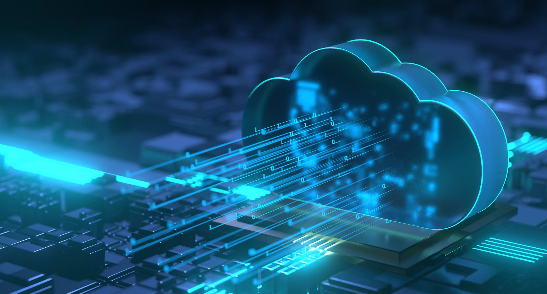Glowing cloud over sci-fi surface