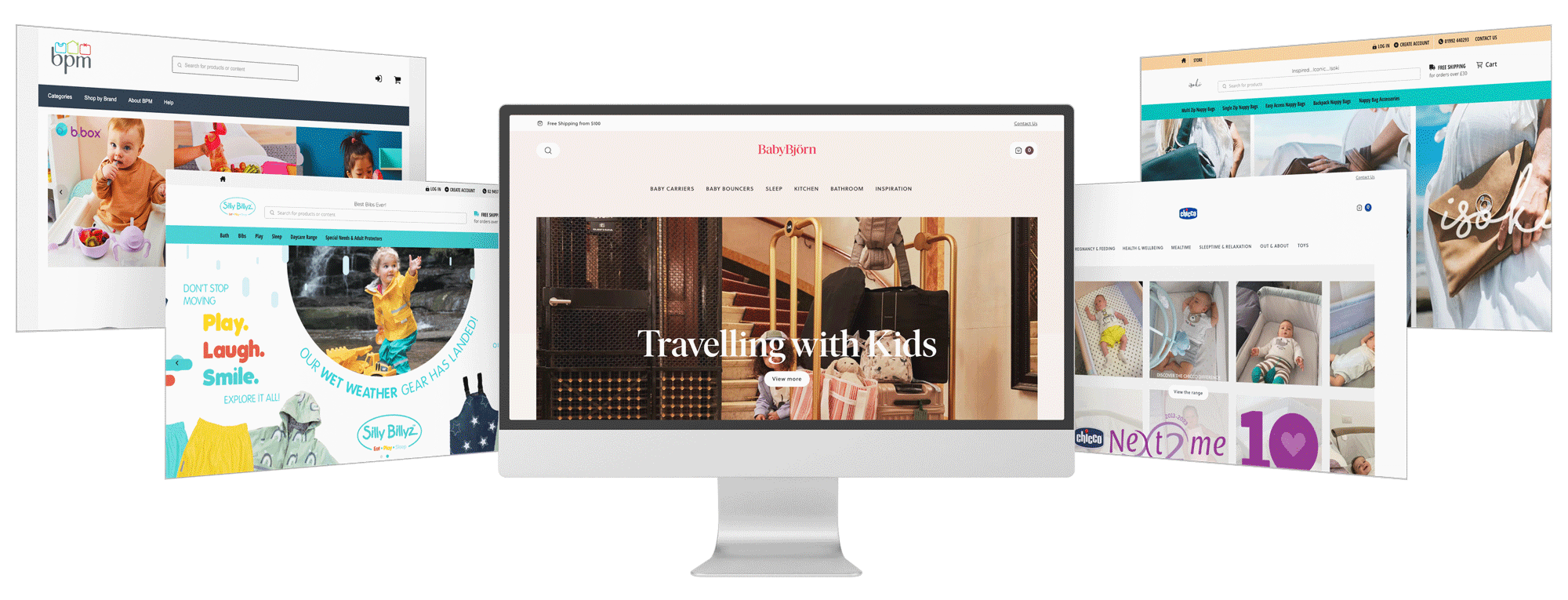 Five different BPM group StoreConnect websites