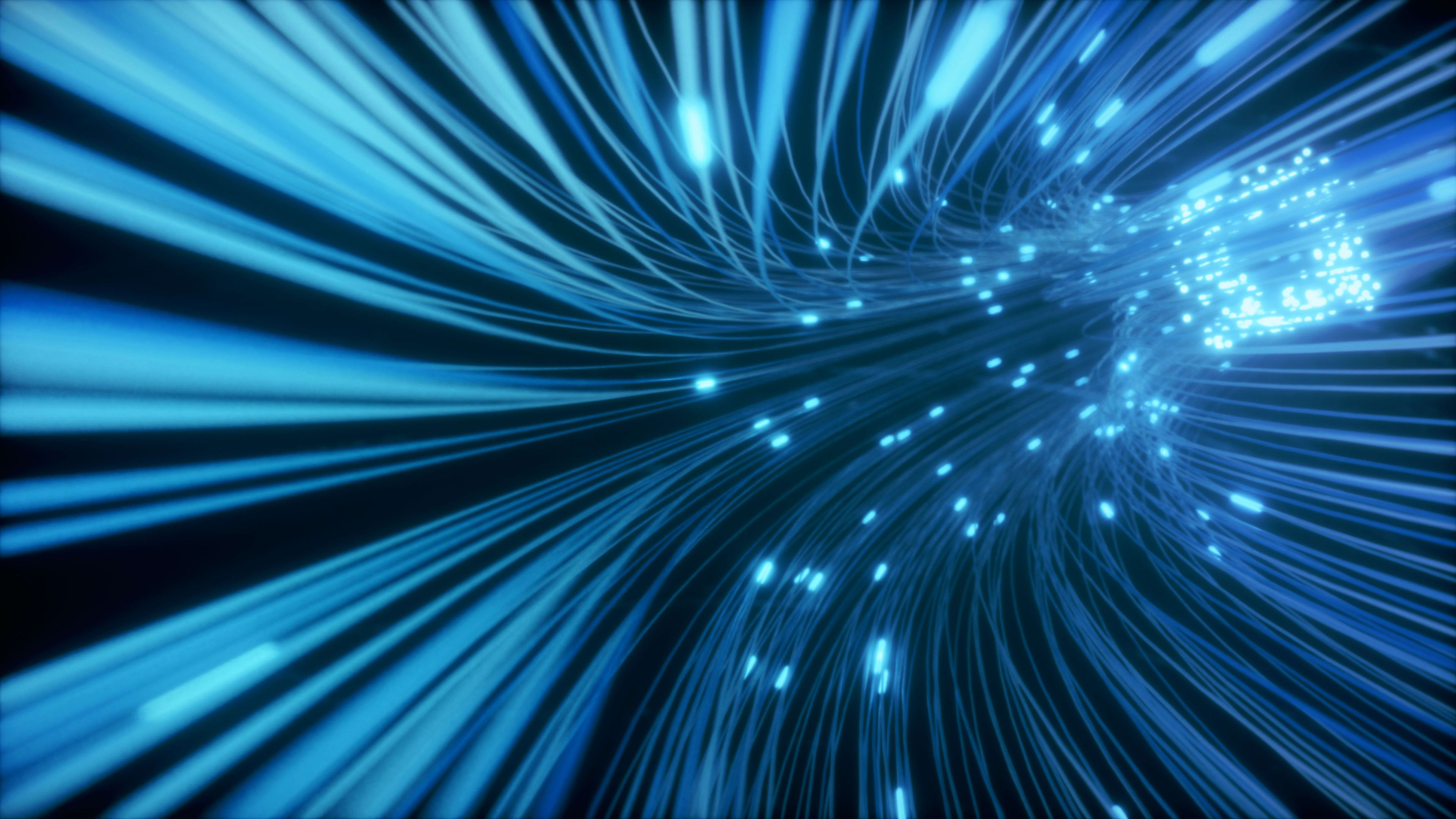 Close up of fibre optic cables