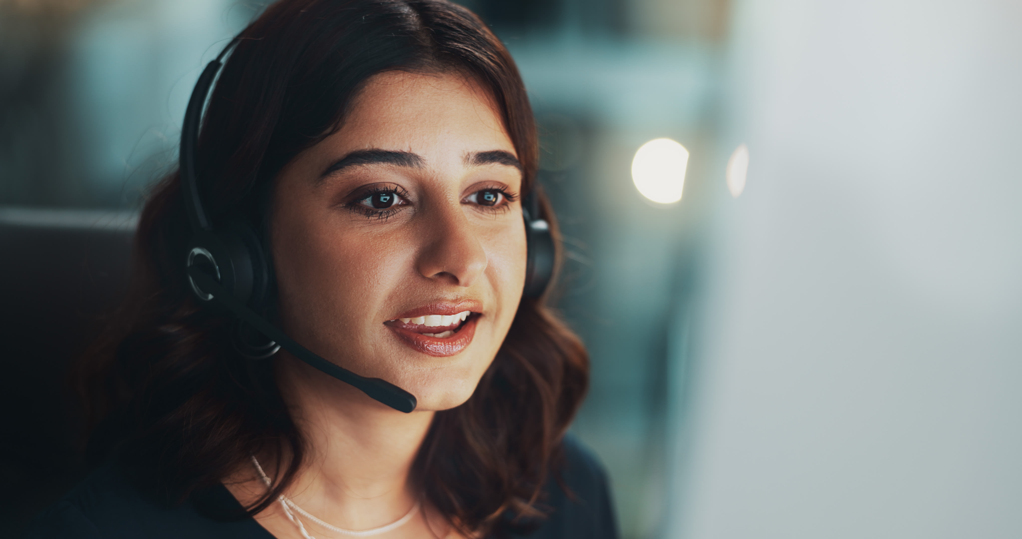 Customer service woman on call