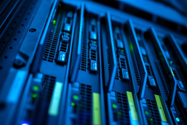 Close up of server rack