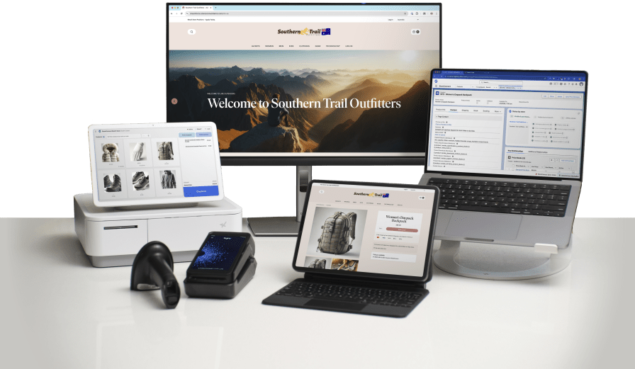 StoreConnect application, eCommerce stores, and point of sale on various devices