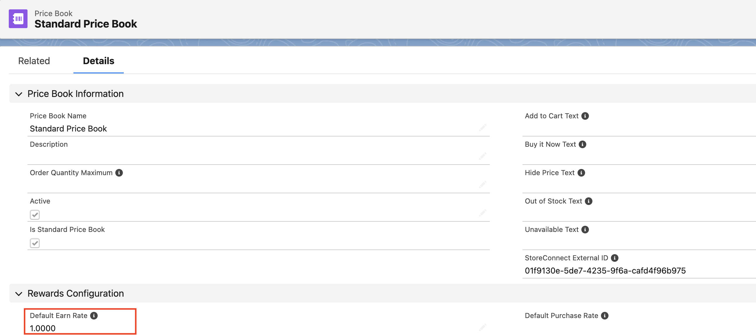 Store Price Book Configuration