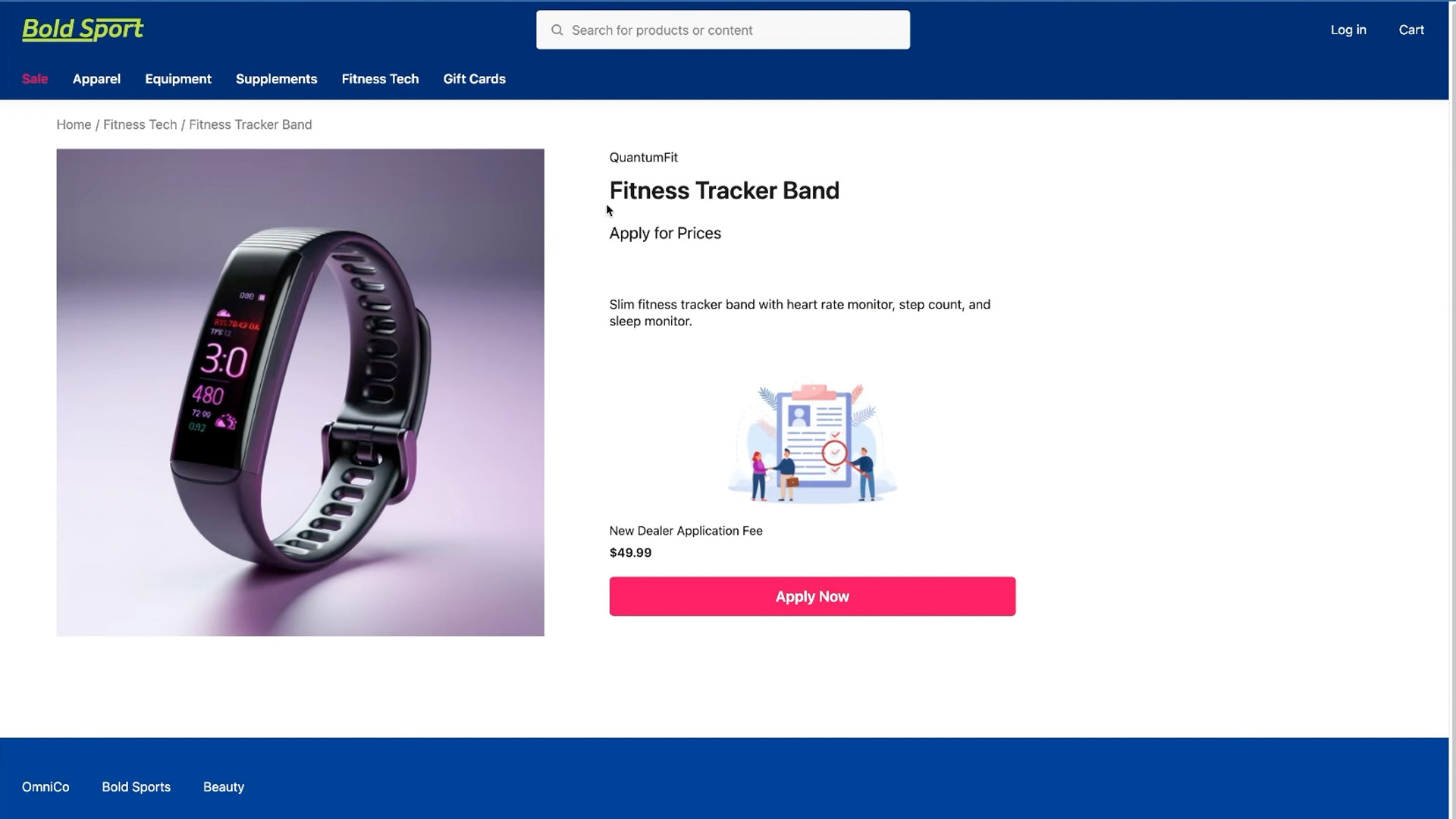Example Image of Product with an Apply now button