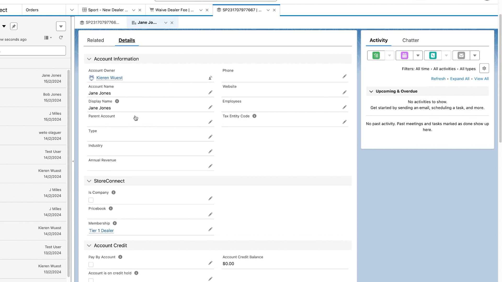 Image of Account with Membership Assigned